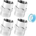 Stainless Steel Coupling Adapter 1/2" NPT Female x 1/2" NPT Female Hex Coupler Pipe Fitting for Air Water Gas Oil(Pack of 4)