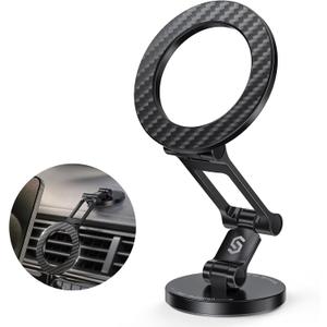SYNCWIRE Fits MagSafe Car Mount, Magnetic Phone Holder for Car Dashboard, [Flexible Three-axis] 360 Rotation Magnetic Car Mount Strong Magnets Car Phone Holder Fits iPhone 16 15 14 13 12 Pro Max