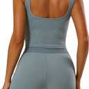 LICOBOD Casual Workout Sets 2 Piece Outfits for Women Ribbed Crop Tank Top High Waist Yoga Leggings Lounge Wear Tracksuit