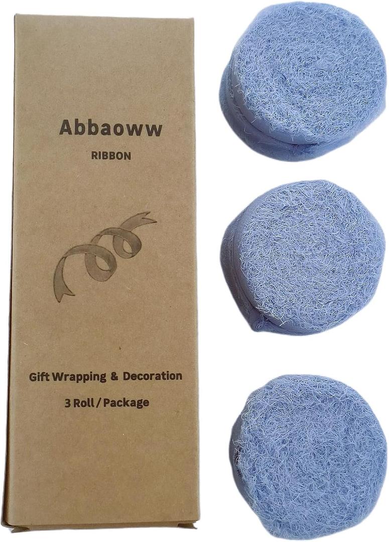 Abbaoww Blue Chiffon Ribbon 1-1/2 Inch x 30 Yards for Wedding Invitations Bridal Bouquets Gift Wrapping DIY Crafts Home Decoration