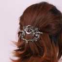 HAQUIL Crescent Moon Bat Hairpin Metal Bat Wings Hair Barrettes Vintage Gothic Hair Clip for Women