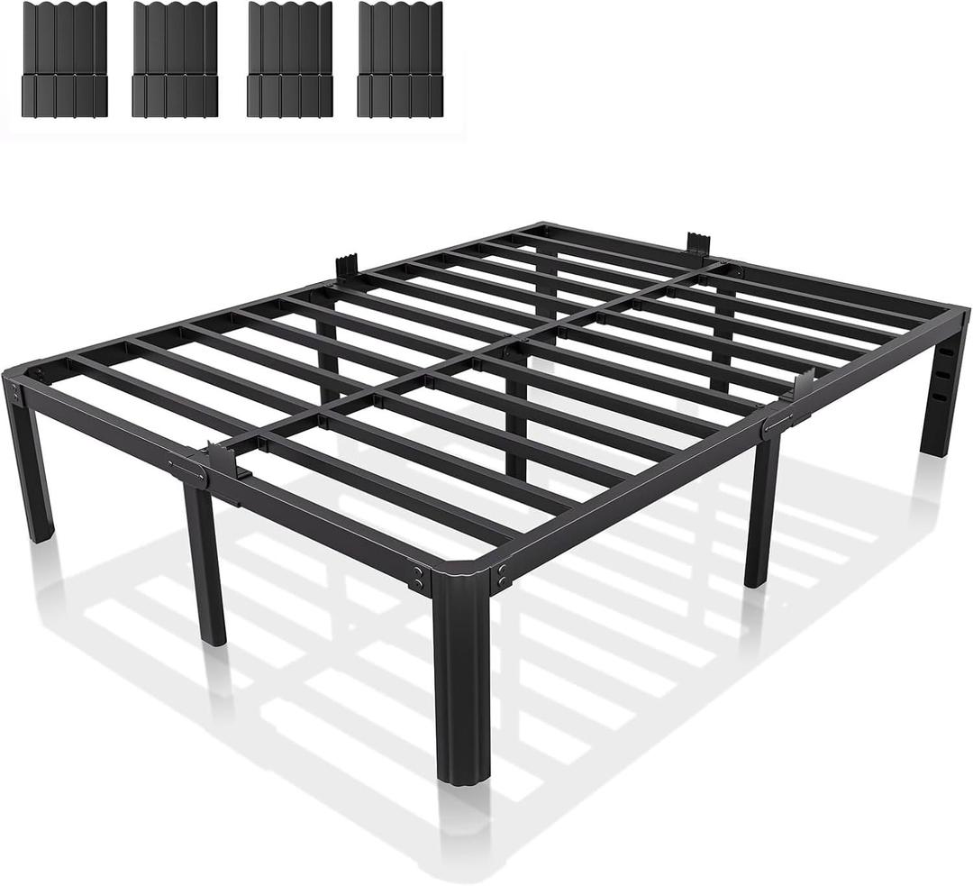 Full Metal Bed Frame 14 Inch, Heavy Duty Platform, No Box Spring Needed