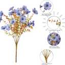 Artificial Fall Flowers Faux Mums for Outdoor Indoor Garden Home Decoration, Faux Flower Daisy with Eucalyptus Leaves Fake Plants Greenery Boxwood Porch Patio, 12 Bundles (6 Fall Multicolor)