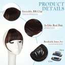 Clip in Bangs, Wispy Bangs Hair Clip,Natrual Fake Bangs Fringe with Temples Hairpieces for Women Clip on Faux Bangs Hair Extensions for Daily WearDark Brown Mix Dark Auburn
