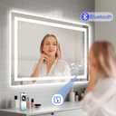 STARLEAD 28"x36" Bluetooth LED Bathroom Mirror with Dimmable Lighting, 3 Color Temperature, Anti-Fog, Touch Control, Wall Mounted Vanity Mirror for Daily Routines