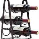 HMKAIJUFUL Wine Rack, 6 Bottle Wooden Countertop Free Standing Shelf,3 Tier Bottle Holder Stand for Home Bar Tabletop, Cabinet Inserts, Kitchen, Wine Cellar Storage No Assembly(Black)