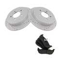 chengdelong Brake Pads & Rotors Kit Rear Side Semi-Metallic and for Ford for F150 1997-2003 Heritage 2004 for Lincoln for Navigator 1998-2002 855745007