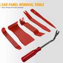 GOOACC 6PCS Auto Trim Removal Tool Kit No-Scratch Tool Kit for Car Audio Dash Window Molding Fastener Remover Tool Kit-Red