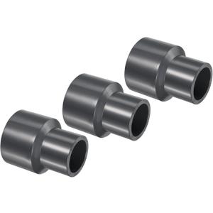 PATIKIL UPVC Reducer Pipe Fitting 1-1/2" x 1" Socket Schedule 80, 3 Pack Straight Coupling Adapter Connector, Gray