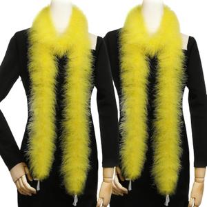 Holmgren Yellow Natural Feather Scarf - 2 Pcs 25g 2 Yards Feather Boa for DIY Craft Sewing Clothing, Home Wedding Party Decoration (Yellow)