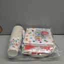 Happy Birthday Decorations: Happy Birthday Party Supplies Set with Birthday Dots Design- Includes Disposable Paper Birthday Plates and Napkins, Cups, Tablecloth, and Banner for decorations, Serves 25.