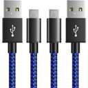 6amLifestyle PS4 Charger Cable, 10ft 2 Pack Micro USB Cable, Nylon Braided Cord, for PS4 Slim/Pro, Xbox One S/X Controller, Micro Ports Accessories Kit, Blue