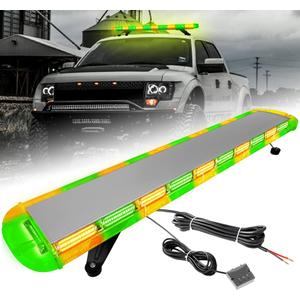 ASPL 46 inch 220 LED Rooftop Low Profile Strobe Light Bar Amber Green