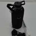 One Gallon Water Bottle Insulated, Triple Walled Vacuum Stainless Steel (Cold for 48 Hrs), Leak Proof & Non-BPA, Large Water Flask Jug with Paracord Handle & Straw Spout Lids (128 Ounces, Magic Black)