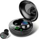 Sleep Earbuds Bluetooth 6.0, Mini Invisible Silicone Sleep Earbuds for Side Sleepers, Noise Blocking Sleeping Headphones, Hidden Earbuds with LED Display for Small Ears, Sleep & Relax, Black