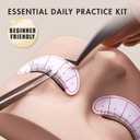 Lash Extension Practice Kit, Eyelash Extension Training Kit for Beginners, Professional Eyelash Mannequin Head Set with Practice Lashes Lash Supplies