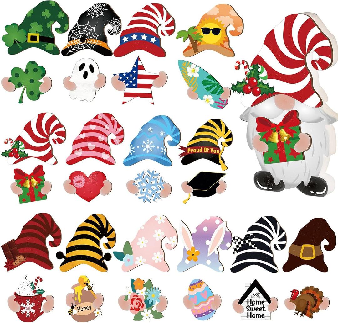 Blulu 31 Pieces Halloween Interchangeable Wooden Gnome Decor Holiday Christmas Seasonal Fall Gnomes Halloween Tiered Tray Decoration with Magnet Pieces DIY Welcome Sign for Holiday Decorations Blulu 31 Pieces Halloween Interchangeable Wooden Gnome Decor Holiday Christmas Seasonal Fall Gnomes Halloween Tiered Tray Decoration with Magnet Pieces DIY Welcome Sign for Holiday Decorations