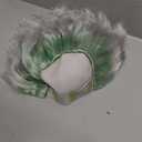 Morph Beetle Wig White Frizzy Hair Wig with Green Roots and Bald Cap for Halloween Costume for Men and Women, One Size