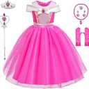 Princess Costumes Birthday Party Halloween Costume Cosplay Dress up for Little Girls 3-10 Years (4T-5T, Q99)
