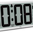 WallarGe 14.5'' Large Digital Wall Clock Battery Operated with Jumbo Numbers, Temperature and Date - Easy to Read and Set, Auto DST