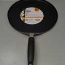 Restaurantware-Met Lux 10.4 Inch Round Griddle With Stay-Cool Handle, 1 No-Stick Flat Top Grill - Compatible With Gas And Electric, Durable, Aluminum Griddle Pan, Even-Heating, For Cooking Eggs (17.5" x 10.4" x 3")