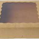 ONE MORE [25pcs] 9inch Kraft Brown Bakery Boxes, Large Pie Boxes with PVC Window Natural Disposable box for Cookie 9x9x2.5inch,25 of Pack