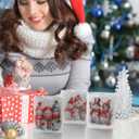 Christmas Votive Candle Holders Set of 3, Snowman Glass Tealight Candle Holders Snowman Table Centerpiece, Tabletop Decoration for Winter New Year Party Decor (Snowman 3)