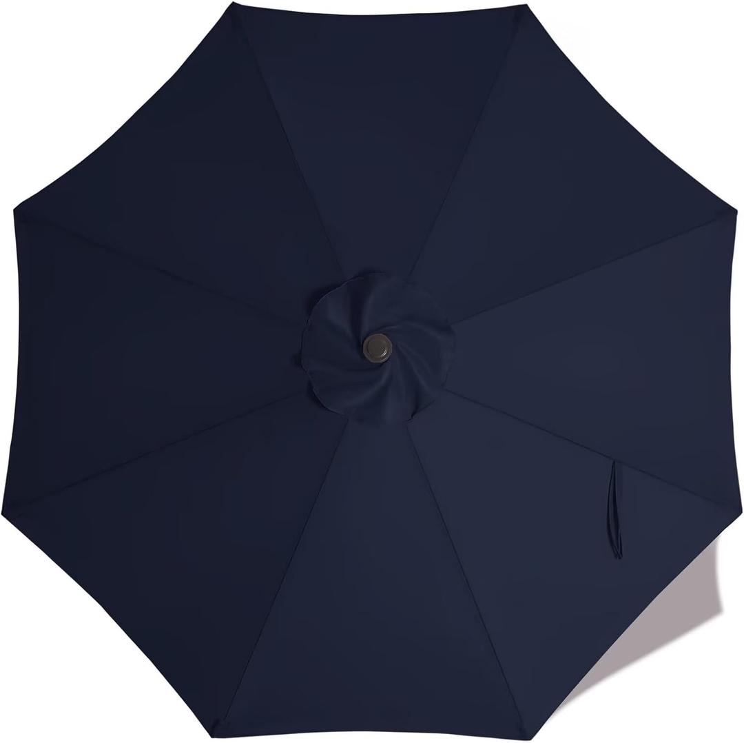 ABCCANOPY 9ft Outdoor Umbrella Replacement Top Suit 8 Ribs (Navy Blue)