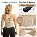 RANDY SUN Structured Waist Support Belt, Ultra Thin Back Brace with Ergonomic EVA Pad, Invisible Lumbar Support for Women & Men, Work & Daily Use Light Taupe L(Waist:31"-36")