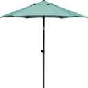AMMSUN 6ft Patio Umbrella Outdoor Table Umbrellas with Push Button Tilt, UPF50+ Premium Steel Pole and Ribs for Deck, Lawn, Garden, Backyard & Pool (Aqua Green)