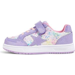 LUCKY STEP Kid's Glitter Walking Shoes Shiny Sparkly Sequins Fashion Sneakers Hook and Loop Athletic Unisex-Child Casual Running for Children/Boys/Girls 11 Little Kid