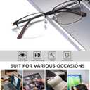 ZanyLen Blue Light Blocking Glasses Men Computer Gaming Glasses Rectangle Metal Semi-rimless Frame
