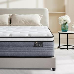 King Mattress, 14 Inch King Size Mattresses, 14 inch Hybrid Pocketed Coil Mattress in a Box with Gel Memory Foam, Medium Firm, CertiPUR-US Certified