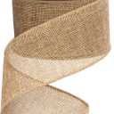 Ribbli Burlap Wired Ribbon,2-1/2 Inch x 10 Yard,Natural,Solid Wired Edge Ribbon for Big Bow,Wreath,Tree Decoration,Outdoor Decoration