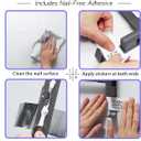 Towel Bar Towel Rack Bathroom Towel Rack, Adhesive Wall Mounted, 180-Degree Rotatable, 3-Bar Space Aluminum Towel Holder for Bathroom with Protective End Caps and Integrated Hooks Bath Towel Holder