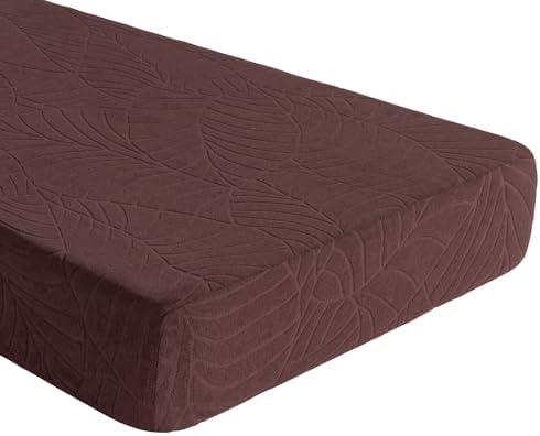SearchI Stretch Jacquard Sofa Couch Cushion Covers Replacement Reversible Cushion Slipcovers Sofa Seat Cover Furniture Protector Sofa Slipcover Soft with Elastic Bottom, (Medium, Coffee)