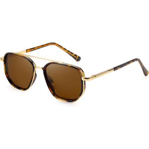SODQW Tangle Free Aviator Sunglasses for Women Polarized Square Frame With UV400 Protection Sun Glasses for Driving (A05- Tortoise/Brown)