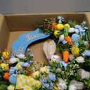 24" Large Easter Wreath for Front Door with Cute Rabbit Carrot Eggs Flowers Bow Sign, Farmhouse Spring Easter Decoration for Home Porch Wall Mantel Window Outdoor Indoor Decor