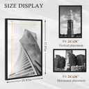 24x36 Poster Frame 2 Pack, Black Poster Frames 24 x 36 inches for Pictures and Art Prints, 36x24 Picture Frame Horizontal or Vertical Wall Mounting