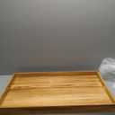 Wooden Square Serving Tray with Handles - Extra Large Food Serving Trays for Decorative, Coffee Table, Breakfast in Bed  (29.5in x 20.2in)