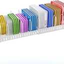 X-cosrack Expandable Food Container Lid Organizer,Large Capacity Adjustable 10 Dividers Detachable Lid Organizer Rack for Cabinets, Cupboards, Pantry Shelves, Drawers to Keep Kitchen Tidy,White