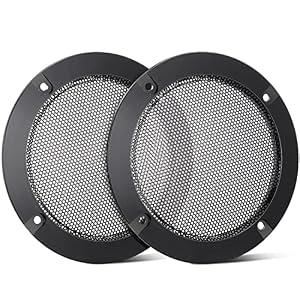 Facmogu 2PCS 8in White Ceiling Speaker Covers, Surface Mount Speaker Grill Mesh Round Speaker Grille Woofer Car Speaker Grill Cover Guard Protector Replacement Round Metal Grills