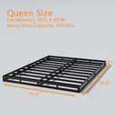 Low Profile Queen Box Spring 3 Inch, 3000lbs Heavy Duty Box Spring Queen Size Bed Base Metal Mattress Foundation, Easy Assembly, Noise Free