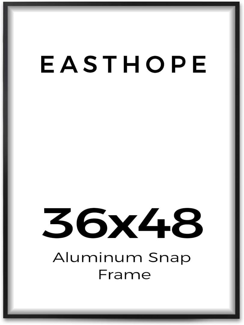 Easthope 36x48 in Black Aluminum Poster Frame, Wall Mount, 1 Pack