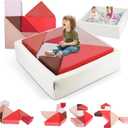 Kids Play Sofa, Tangram Square Puzzles Couch Furniture, Modular Kids Play Couchs Furniture, Puzzle Solving Couch Building Fort for Playroom Bedroom Boys Girls Teens, Glow