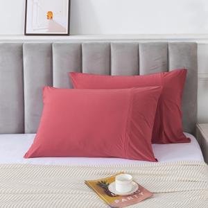 H HOUSEHOLD Super Soft Smooth King Size Pillowcases - Breathable Jersey Knit Fabric, King Size, Cool Touch for Better Sleep (Red, King Size 20" x 36")