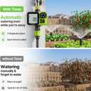 Sprinkler Timer, Brass Inlet Programmable Watering Timer for Garden Hose Fits 3/4 US Faucet, Outdoor Soaker Hose Timer w/Rain Delay/Manual/Automatic Watering, Drip Irrigation for Lawn Yard