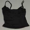 PINKMSTYLE Women's Sexy V Neck Ruched Cami Top Sleeveless Spaghetti Double Layer Fitted Crop Tank Tops (Black) XS 