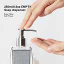 2 x Black Soap Dispenser with Refillable Plastic Pump for Bathroom Sink or Kitchen Counter, Ideal for Hand Soap, Liquid Soap, Dish Soap, or Lotion Use