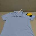 MIER Women's Golf Polo Shirts Collared V Neck Short Sleeve Tennis Shirt, Dry Fit, Moisture Wicking (Blue, S)